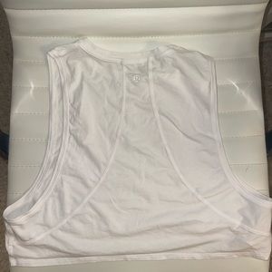 Lululemon cropped muscle tank, white, size 8